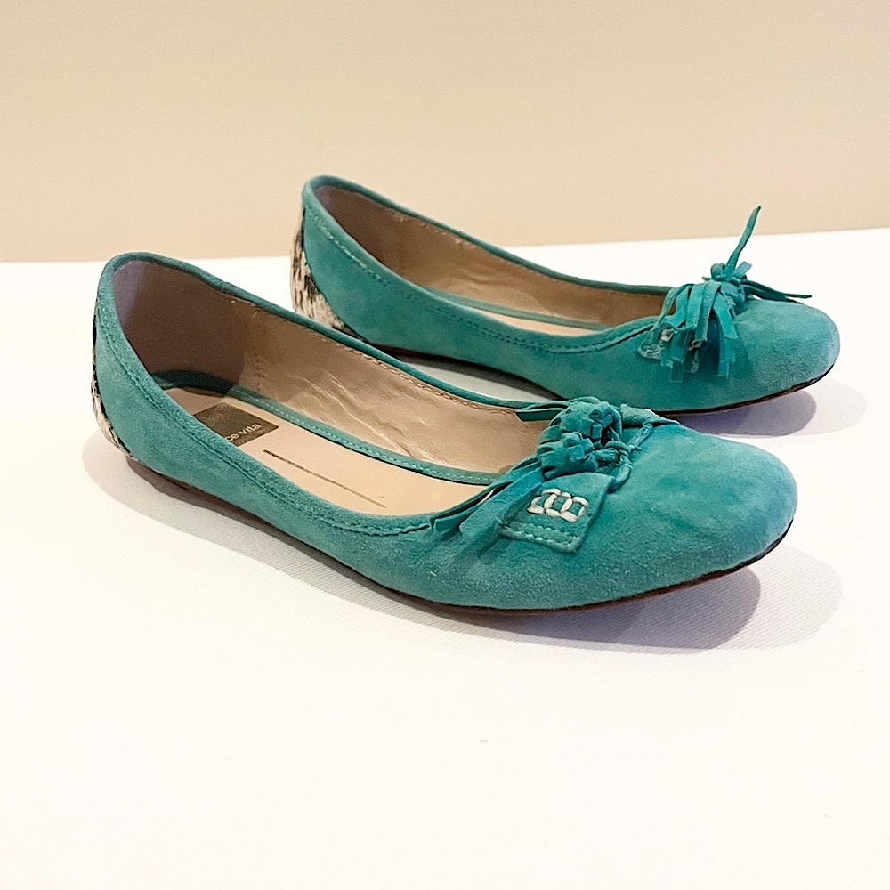 Dolce Vita Turquoise Suede Tassel Ballet Flats